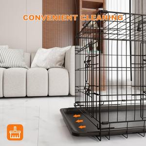 Cage pour chien, grande cage pour chien de 48 pouces avec diviseur et plateau en plastique étanche, cage en fil métallique pliable à double porte pour intérieur - Product Image 6