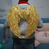 Ailes d'ange en or et argent pour hommes, vente en gros ODM, accessoires de déguisement pour Halloween, Noël, spectacle, danse