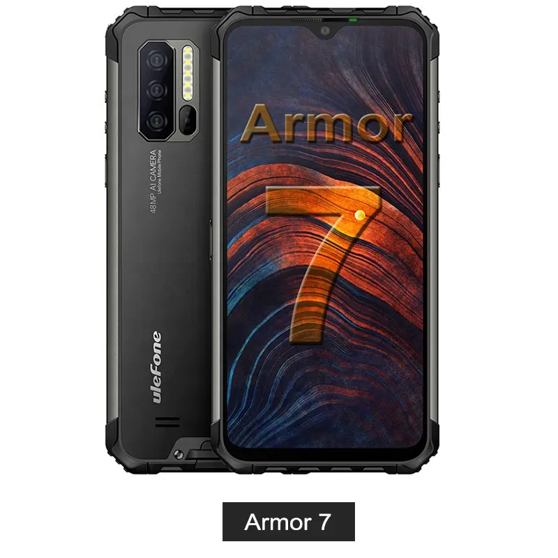 Ulefone Armor 7 4G LTE Smartphone Octa Core 8GB+128GB IP68 Rugged Mobile Phone Helio P90 Android 9.0 48MP Camera Global Vision
