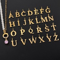 Collier chaîne tennis en acier inoxydable eManco avec pendentif lettre A carrée gravée et breloques anneaux OT en cristal pavé de zircon rond transparent