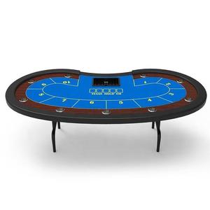 Table de <span class=keywords><strong>poker</strong></span> professionnelle ovale YH 96 pouces pour tournois européens, avec pieds pliables, plateau de croupier pour Texas Hold'em et Blackjack - Product Image 2