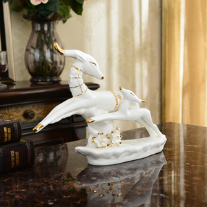 Decorazioni Creative in ceramica <span class=keywords><strong>per</strong></span> la casa fortunate Buck Doe ornamenti <span class=keywords><strong>per</strong></span> soggiorno TV Wine Cabinet arredi accessori decorativi interni - Product Image 3