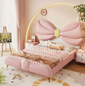 Letto Principessa con Fiocco in Pelle Rosa 1,5m Moderno Semplice Lussuoso Comodo Durevole <span class=keywords><strong>per</strong></span> Camera da Letto delle Bambine - Product Image 5