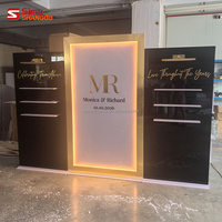 Perlengkapan Pernikahan Desain Baru Panel Latar Belakang Pernikahan Stand Display Panel Latar Belakang Bilik Telepon dengan Mikrofon Booth Video Pernikahan