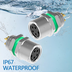 Conector Circular Hembra M8 A de 4 Pines para Montaje en Panel, Montaje Trasero, IP68 Impermeable, para Soldar - Product Image 5
