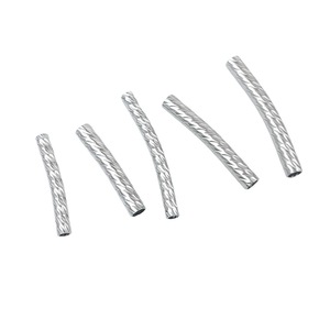 Tubo de acero inoxidable grabado en relieve para la fabricación de pulseras, forma irregular, superficie lisa, componentes para joyería. - Product Image 2