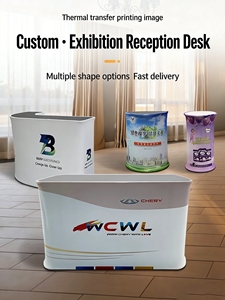 Comptoir <span class=keywords><strong>d</strong></span>'<span class=keywords><strong>accueil</strong></span> portable pour salon professionnel, design pliable, aluminium écologique, montage rapide pour stands promotionnels - Product Image 6