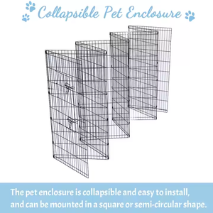 Cages pour animaux de compagnie en fil métallique pour extérieur, 8 panneaux, parc pliable pour animaux de compagnie - Product Image 2