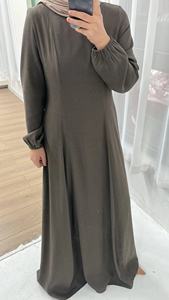 Mexizo mütevazı elbise Premium keten parti giymek rahat elbiseler Fit tam boy uzun kollu geri fermuar kadınlar ile islam giyim - Product Image 4