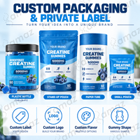 Gummies de créatine monohydrate 5000mg sous marque privée OEM, supplément de nutrition sportive pour la force et les performances, 60 gummies, fabricant