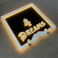 Letrero LED Retroiluminado Personalizado Directo de Fábrica, Letras de Canal 3D con Luz Cálida, Letrero de Pared Interior para Negocios y Marcas
