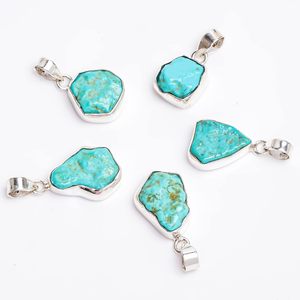 Collar con Colgante de Turquesa Natural en Bisel, Plata de Ley 925, Joyería con Piedras Preciosas Curativas, Unisex, para Uso Diario - Product Image 3