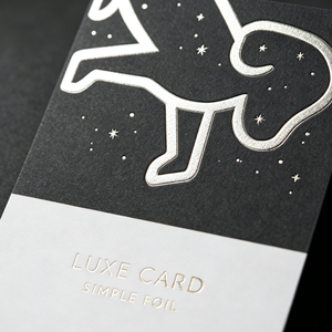 Tarjetas de presentación personalizadas con estampado en lámina plateada, diseño minimalista en contraste blanco y negro con patrón de estrella y perro, tarjetas de presentación de papel grueso de lujo para empresas. - Product Image 2