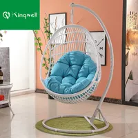 Rattan Wicker Hanging Egg Swing Chair with Metal Stand
