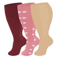 Chaussettes de compression pour mollets larges pour femmes et hommes, taille plus, 15-20 mmHg, hauteur genou, grand soutien pour la circulation