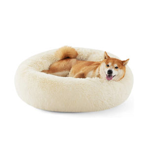 Op Maat Gemaakte Donut Hondenbed Anti-Angst Pluche Machine Wasbaar Donkerblauw Hondenknuffelbed - Product Image 5