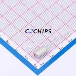 ตัวเก็บประจุแบบแข็ง HS0J477M5509PC ชนิด Through Hole (THT), ขนาด D5.5xL9 มม. 470uF 20% 6.3V 2.5 มม. - Product Image 1