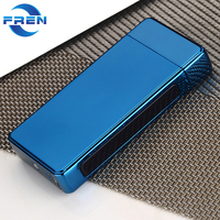 Vente en gros USB Rechargeable Métal Alliage de Zinc Briquet Logo Personnalisé Imprimé Unique Classique Coupe-Vent Électronique Plasma Cigarettes