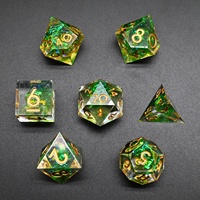 Jeu de RPG transparent fait à la main à bas prix dés en résine du MDN Sharp Edge pour joueur du MDN