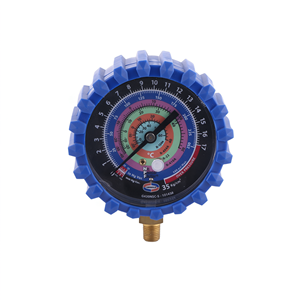 Manomètre de pression de réfrigérant radial réglable de 80 mm avec couvercle de protection bleu pour systèmes HVAC - Product Image 1