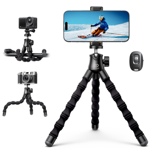 Trípode Flexible Ultraligero Lamicall STTP13 con Control Remoto Inalámbrico de 1/<span class=keywords><strong>4</strong></span>'', Soporte de Montaje en Soporte Frío para Grabación con Cámara de Acción y Smartphone - Product Image 1