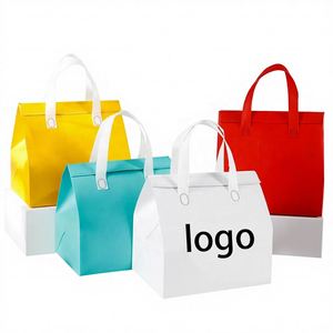 Disposable Non-woven Insulated Food Cooler Bags with Zipper Closure Portable Lunch Bags for Keep Warm - Product Image 1