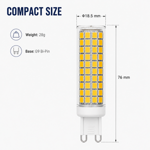 หลอดไฟ LED ข้าวโพด G9 7W 138LED 800-850LM AC 120V/230V SMD ปรับความสว่างได้ FCC ETL CE RoHS 15000H รับประกัน 2 ปี โคมไฟระย้า - Product Image 3