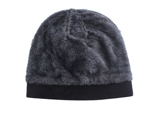 Logo en caoutchouc pour hommes personnalisé Patch en pvc Fausse <span class=keywords><strong>fourrure</strong></span> Fluffy Inside Skully Winter Warm Knitted Gorras Caps Hats Beanies With Fur - Product Image 3