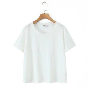 Snowflake T-shirt en jersey blanc uni à col rond pour femme, grande taille, coupe ample, décontracté, à manches courtes, N9257 - Product Image 1