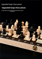 Jeu d'échecs, de dames et de backgammon en bois 3 en 1 avec logo personnalisé, plateau pliable portable pour adultes et enfants