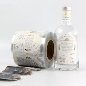 Customized Rolled Double-sied Vodka Label With Hot-Stamping Gold <b>Embossing</b> Label - Product Image 2