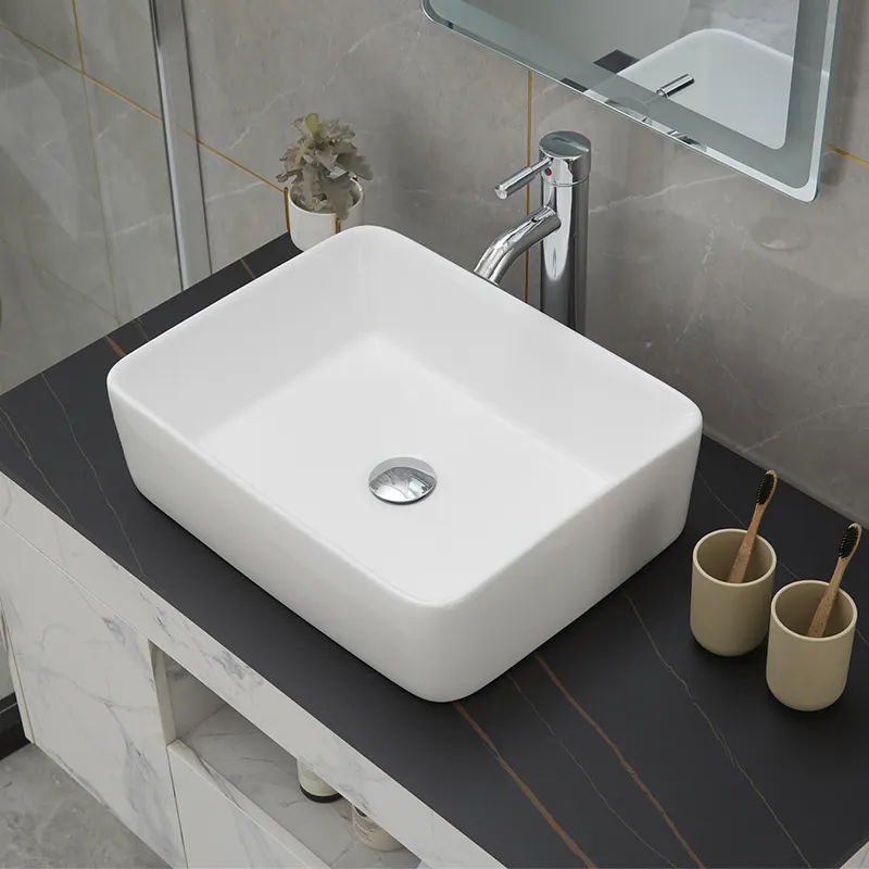 Sanitärarmatur Tischplatte Waschbecken Luxus-Hotel-Keramik-Badezimmer Waschbecken Waschbecken