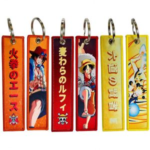 Customized Double <b>Anime</b> Floral Animal Logo Printing Fabric Woven <b>Keychains</b> for Souvenirs Sublimation Keychain - Product Image 4