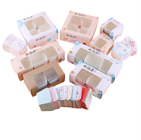 Vente en gros d'une seule tasse de papier kraft pain dessert macaron beignet collation biscuit nourriture gâteau d'anniversaire boîte-cadeau avec impression de gaufrage