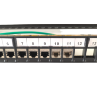Panel Patch Kosong 24 Port 1U FTP Tanpa Modul untuk Jack Keystone CAT6/CAT6A/CAT7/CAT8