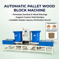 Machine automatique de fabrication de blocs de palettes en sciure de bois, compression hydraulique, commande CNC, certifiée CE, composants moteur, moule personnalisé