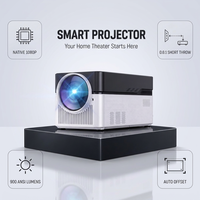 Projecteur intelligent pour home cinéma, projecteur natif 1080P à ultra courte focale, rapport 0,6:1, 900 lumens ANSI, Android 14, WiFi 6, correction automatique de l'offset
