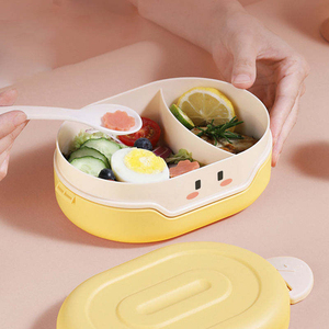 Cute Portable <b>Plastic</b> Single Tier Lunch Box BPA-Free Eco-friendly Food-Grade Leak Proof 0-1L Capacity Newborn Cold Hot Heatable - Product Image 6