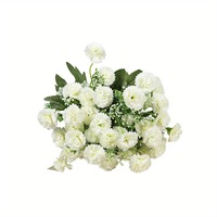 20 tiges de carnations lilas artificielles en soie, style rustique et frais, pour la décoration, la photographie, les mariages et les arrangements floraux