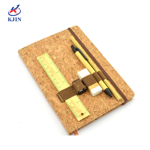 Funny Hot Sale Eco-friendly Cork Wooden <strong>Stationery</strong> <strong>Set</strong> with Zipper case for New Employee Office <strong>Girl</strong> - Product Image 5