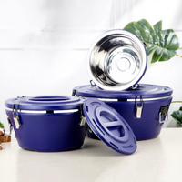Boîte isotherme en acier inoxydable, ensemble de 3 pièces, 15L/26L/36L, chauffe-plats et refroidisseur avec poignées, design moderne et minimaliste