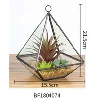 Pot mural en verre avec fleurs artificielles, fausses plantes succulentes et d'aloe, vente en gros, pièces