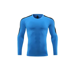 Großhandel individuelle Mode Herren Slim Fitness Sport Polyester einfarbig lässig Kompression lange Ärmel Fitness Strumpfhosen