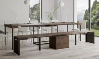 Ensemble de table à manger pliante extensible en bois multifonctionnelle pour la maison et l'hôtel, design contemporain