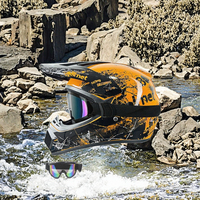 Casque de course intégral unisexe en ABS avec fermeture auto-agrippante pour adultes, utilisation toutes saisons, descente en montagne, karting, moto tout-terrain