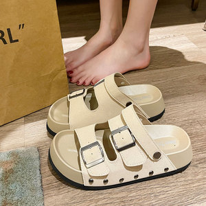 Plataforma de Moda de Verano, Antideslizante, Transpirable, Suela de Goma Suave, Aumento de Altura Cómodo, Suela Gruesa, Doble Plataforma para Mujer - Product Image 2