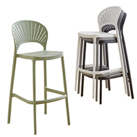 Chaise de bar haute en plastique Runwood, moderne, sans accoudoirs, pour restaurant