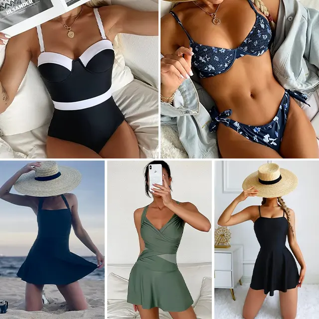 New wholesale women's floral beachwear classic bikini printed swimwear high waisted sexy swimwear inventory mixed styles