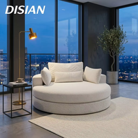 Fauteuil Rond en Mousse Compressible, Fauteuil d'Appoint de Luxe en Bouclé, Vente en Gros pour Hôtels et Appartements