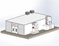 Four à cuire diesel personnalisé certifié CE, grande chambre de peinture industrielle à pulvérisation d'eau pour meubles en bois